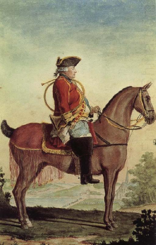 Louis-Philippe, duke of Orleans, in the hunt suit, Louis Carrogis Carmontelle